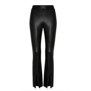 Italian Company BRAND BAZAR faux leather flared pants – Black – Size M